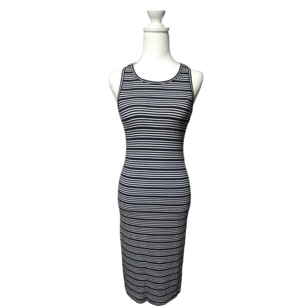 Lilly Pulitzer Jordyn Midi Dress Stripped Black and White Pink Size M